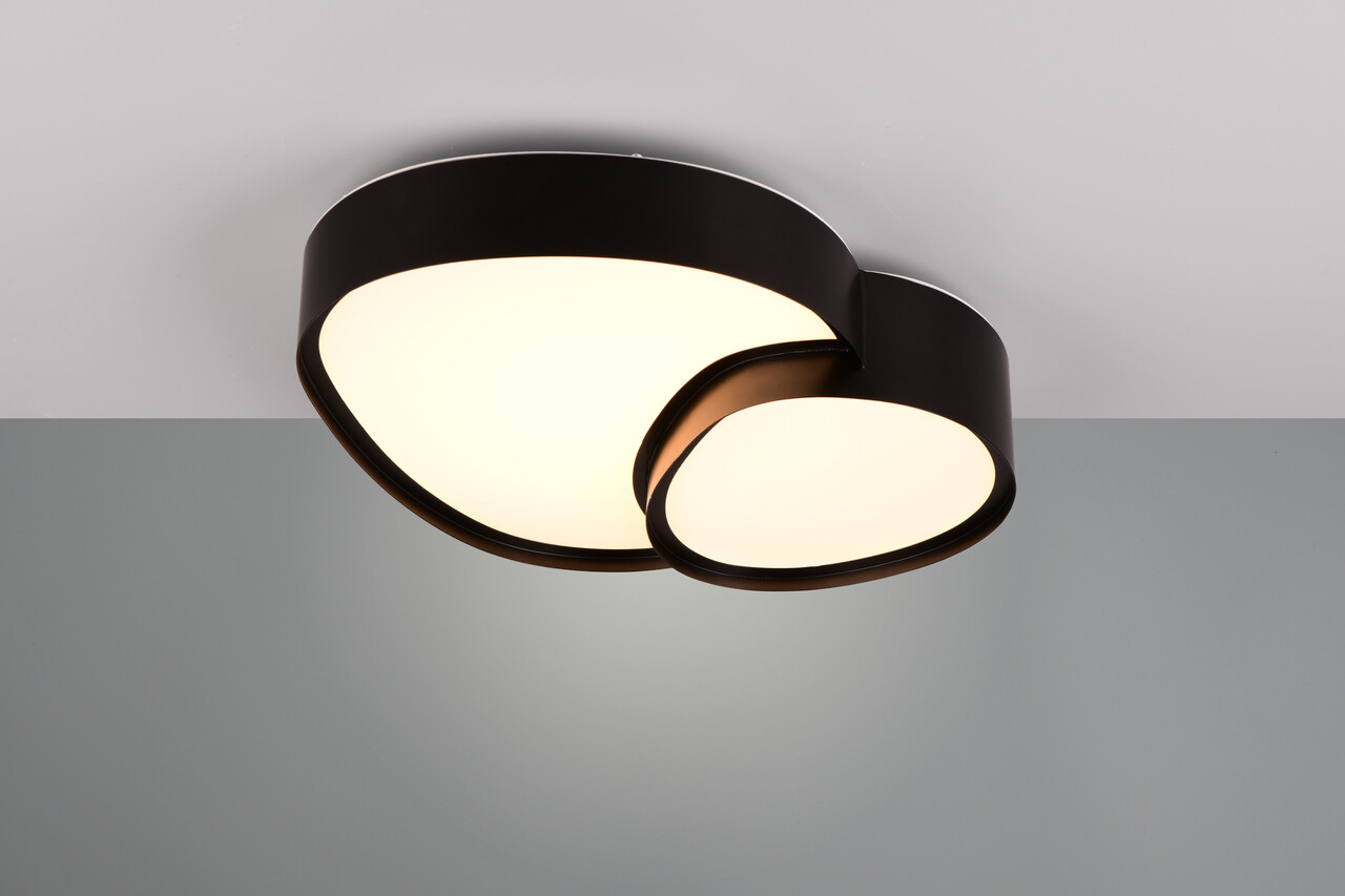 Plafoniera Rise, TRIO, 40x37.7x8 cm, 21W, 1x SMD, metal, negru mat - imagine 7